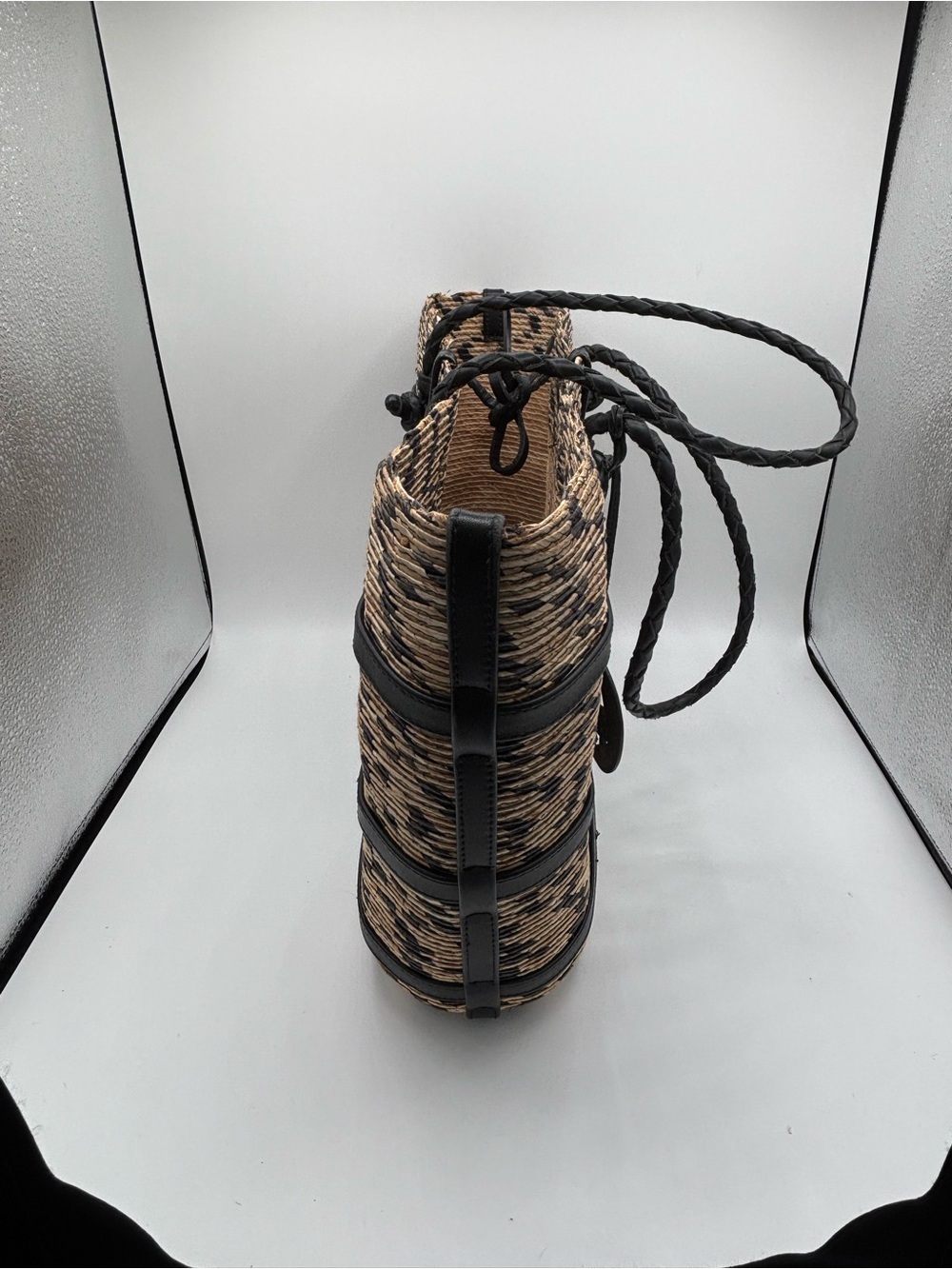 Black & Natural Woven Tote Bag by: “Watermill Tote” Altuzarra - Picture 4 of 7